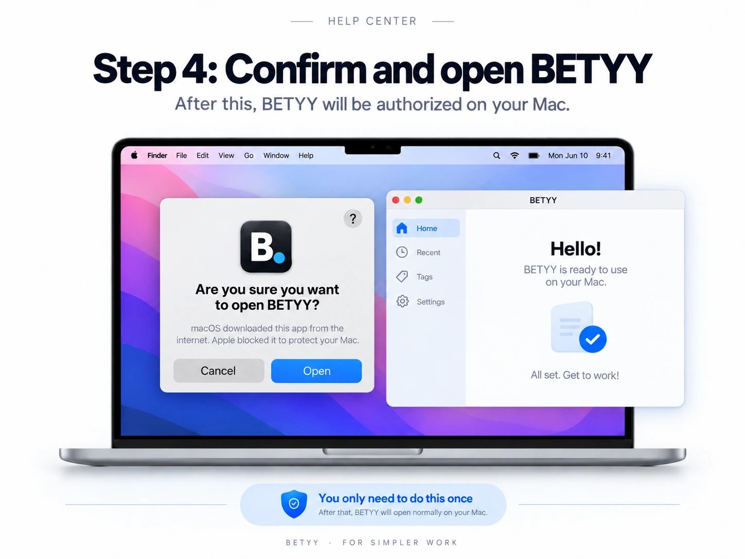 Final confirmation to open Betyy
